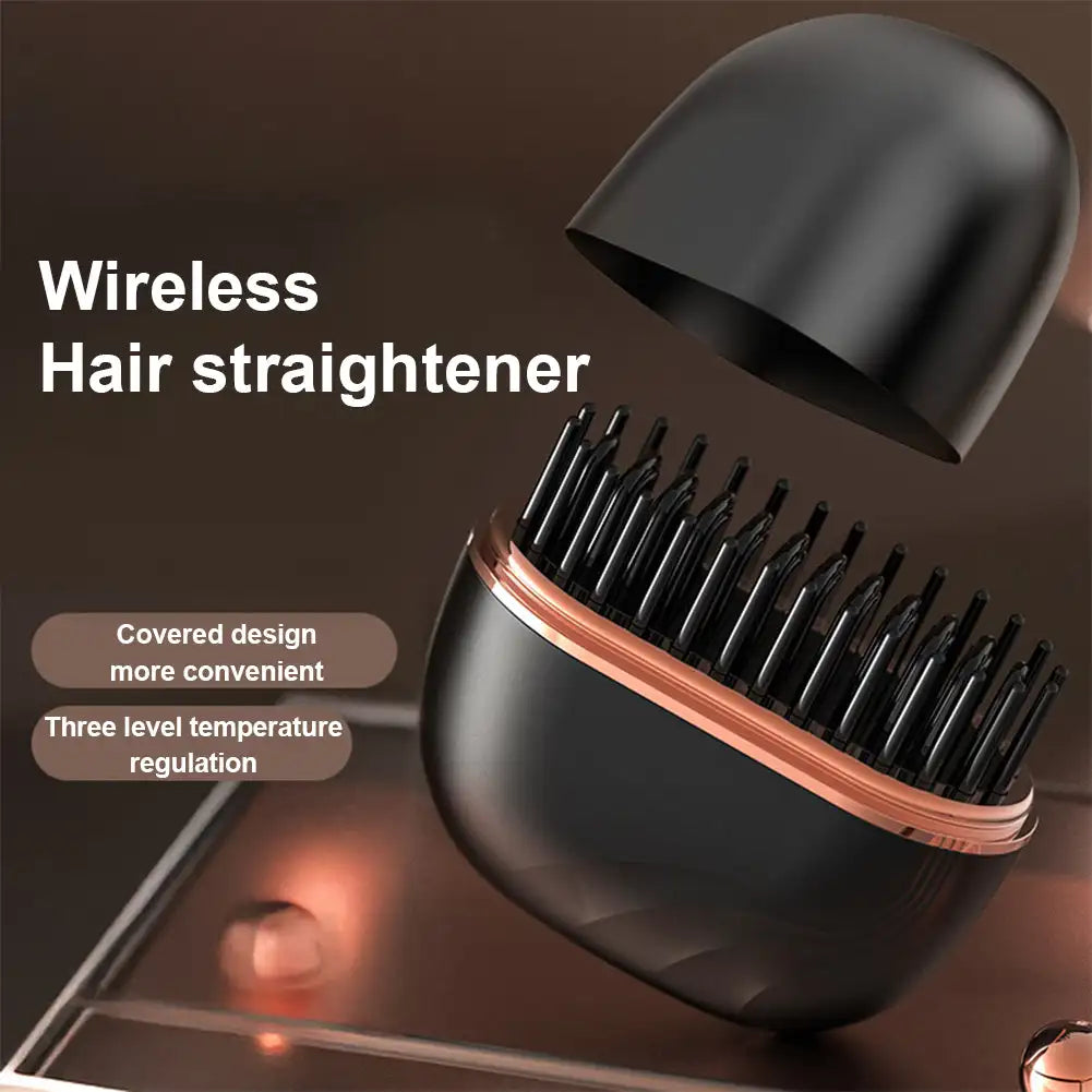Portable Hair Straightening Comb Wireless Charging 2in1 Hair Styling Tool