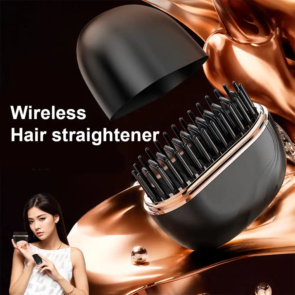 Portable Hair Straightening Comb Wireless Charging 2in1 Hair Styling Tool